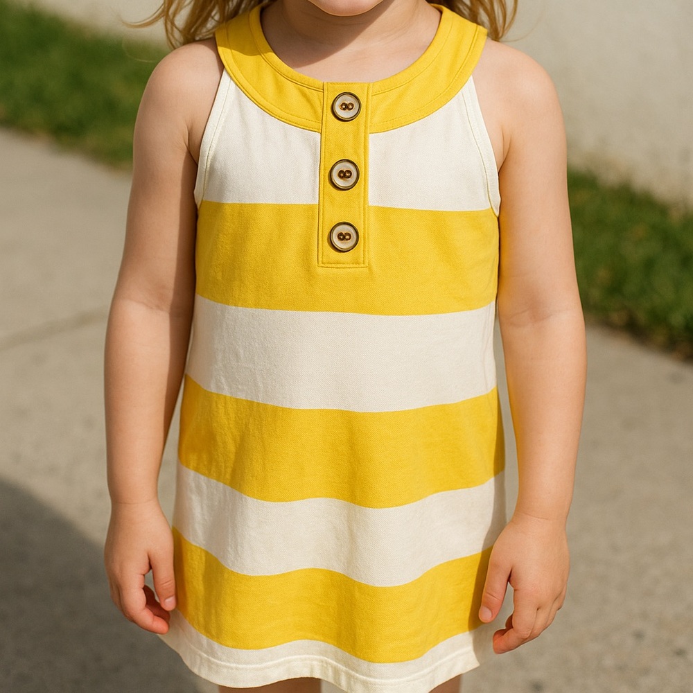 babyGap Yellow & White Stripe Tank Dress